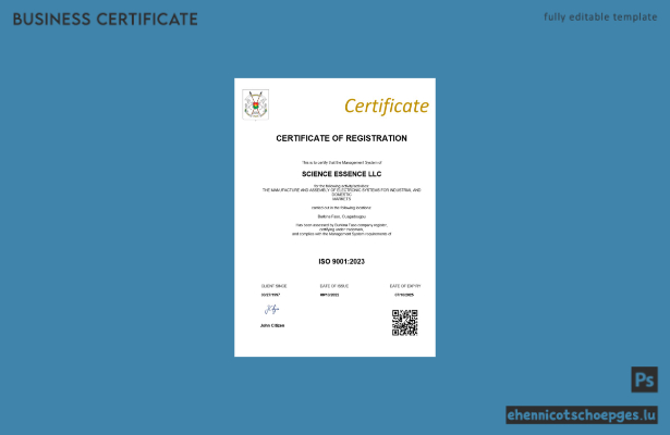 Burkina Faso Registrierungsurkunde – Word- und PDF-Beispielvorschau